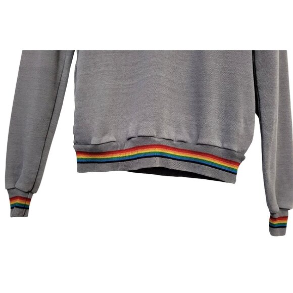 AVIATOR NATION Prism Split Neck Hoodie Grey Embroidered Logo Pullover Sweatshirt - Picture 6 of 11